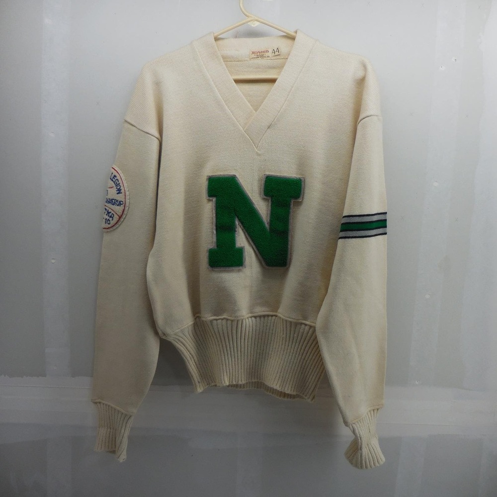 Vintage 1953 Wilson Letterman Sweater New Trier High American Legion Winnetka 44